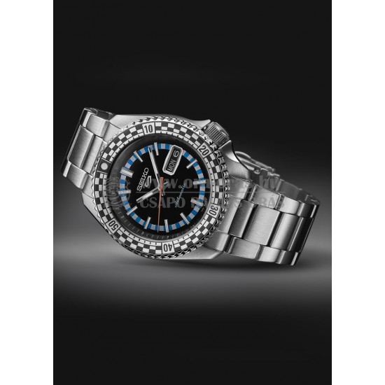 SEIKO SRPK67K1 5 Sports SKX Sports Style Black & White Checker Flag Special Edition automata férfi karóra