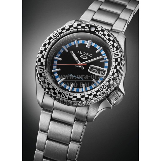 SEIKO SRPK67K1 5 Sports SKX Sports Style Black & White Checker Flag Special Edition automata férfi karóra