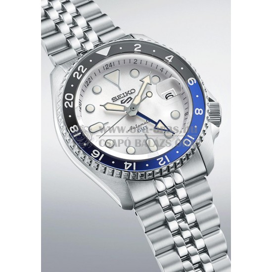 SEIKO SSK033K1 5 Sports SKX GMT Sky Blue Silver Cloud automata férfi karóra