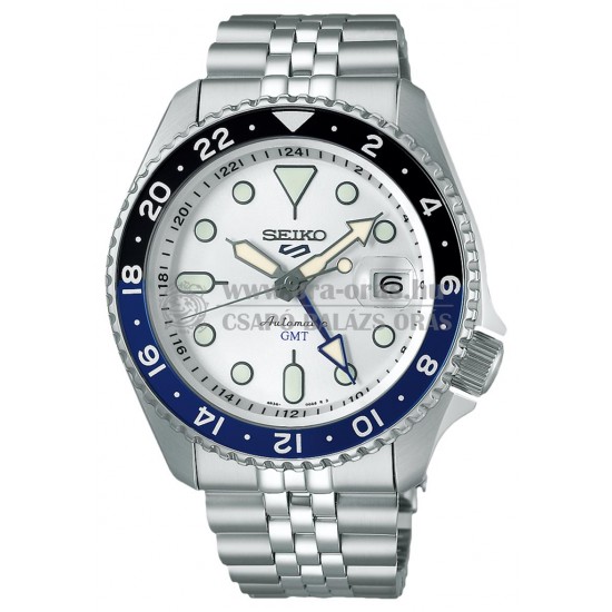 SEIKO SSK033K1 5 Sports SKX GMT Sky Blue Silver Cloud automata férfi karóra